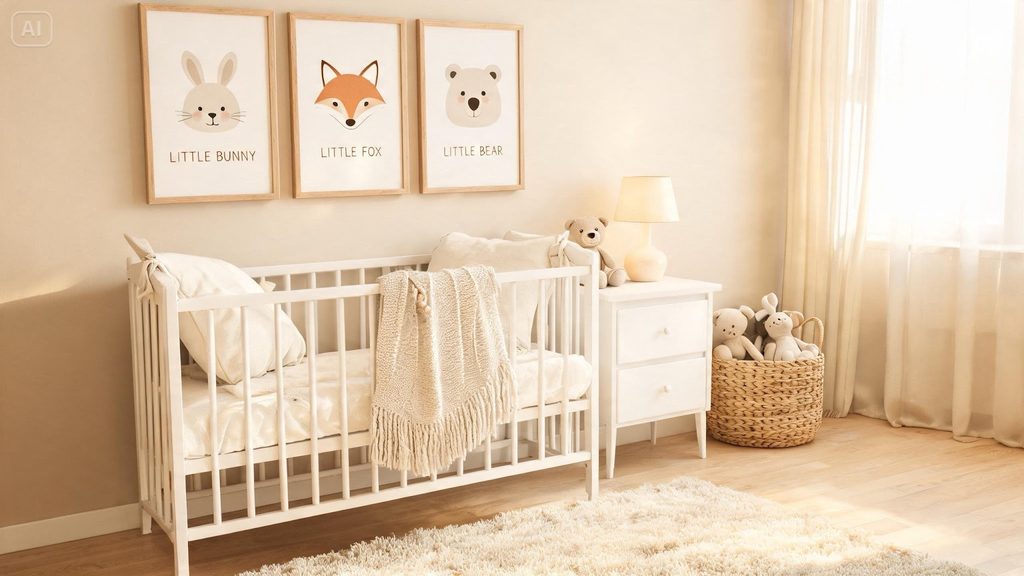 Design Cozy Nursery Wall Art in Soft, Neutral Colors