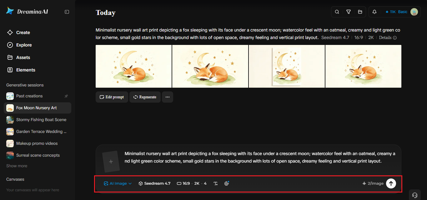 Step 2: Adjust parameters and generate